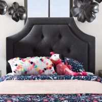 Baxton Studio BBT6623-Dark Grey-Twin HB-H1217-20 Mars Modern and Contemporary Dark Grey Fabric Twin Size Headboard